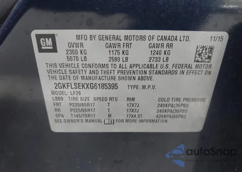 2016 GMC Terrain Sle-1 из США, поврежденный, VIN 2GKFLSEKXG6185395